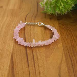 Natural Rose Quartz Chip Stone <b>Bracelet</b> Adjustable Gemstone Crystal <b>Bracelet</b> for Women <b>Healing</b> Jewelry OEM ODM - Product Image 1