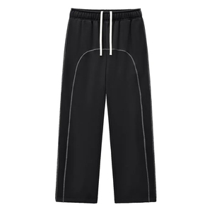 กางเกงจ็อกเกอร์ชายหญิง เอวยางยืด มีเชือกผูก ทรงขาตรง หลวม สบายๆ สไตล์สตรีทแวร์ รับทำโลโก้ตามสั่ง ผู้ผลิต OEM ODM - Product Image 1