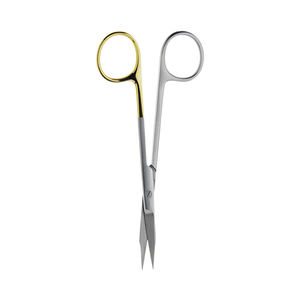 Ciseaux droits professionnels Goldman-Fox 130 mm à bord dentelé, en acier inoxydable courbé, pour orthodontie et soins des gencives, par Grip Surgical - Product Image 4