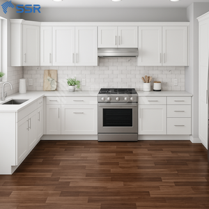 SSR White Wall Cabinet 27x30 Inch Modern Kitchen Cabinet with <b>PVC</b> <b>Door</b> Panel and Particleboard Carcase - Product Image 6