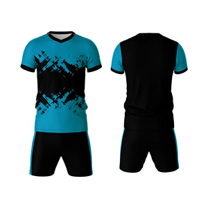 Conjunto de Camiseta y Pantalones Cortos de Fútbol Sublimados con Cuello en V en Morado y Negro para Hombre, Transpirables, Ajuste Atlético, para Todas las Temporadas - Product Image 3