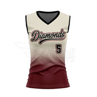 Kaos Softball Tanpa Lengan Desain Terbaru dengan Logo Custom
