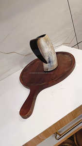 SANIYA HANDICRAFT Plateau de service en bois artisanal respectueux de l'environnement et du budget Plateau à pizza Assiettes en bois Pack Mom Dish Set Ins - Product Image 3