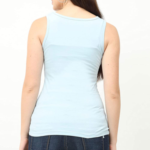 เสื้อกล้ามออกกำลังกายผู้หญิง สีพื้น ผ้าถัก โพลีเอสเตอร์ผสมคอตตอน เป็นมิตรต่อสิ่งแวดล้อม แห้งเร็ว แต่งกระดุมลูกไม้ คอกว้าง สไตล์ลำลอง ทรงพอดีตัว - Product Image 4
