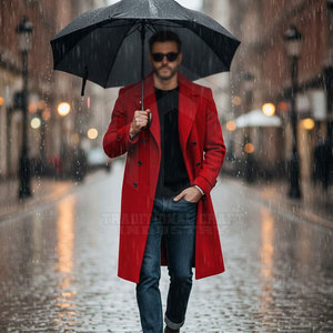Manteau d'hiver en laine décontracté pour hommes, confortable, respirant, de haute qualité, texture douce, couleurs personnalisées, service OEM - Product Image 4