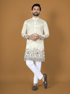 Elegant Embroidery <b>Silk</b> Straight <b>Kurta</b> for Party Wedding & Diwali - Product Image 5