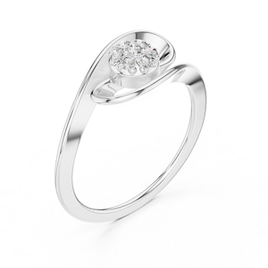 Anillo solitario de oro amarillo macizo de 14k para mujer, con diamante de corte redondo minimalista en forma de hoja, para compromiso, aniversario, regalo de boda - Product Image 6