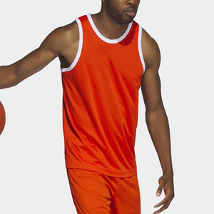 Maillot de basket sans manches pour homme, orange, coupe athlétique, couleur unie, évacuation de l'humidité, vêtements de sport toutes saisons - Product Image 1