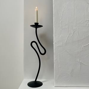 Handmade Wrought Iron Forged Standing Type <b>Black</b> Candle Stick <b>Black</b> Smit Designer Arrivals Metal Best for Decorate Home Festival - Product Image 1