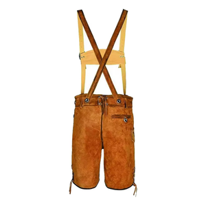 Pantalones Cortos Unisex de Cuero de Gamuza Tradicional Bávaro con Bordado, Lederhosen Bávaro, Elegantes, de Última Moda, de Cuero de Alta Calidad - Product Image 4