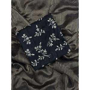 Sari en tissu brodé de qualité supérieure avec bordure en dentelle brodée Dori - Product Image 6