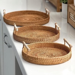 Plateaux de service en rotin de qualité supérieure pour chocolat, présentoirs pour repas à domicile ou au restaurant, qualité supérieure - Product Image 6
