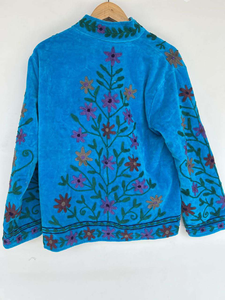 Vestes brodées bohèmes à fleurs, intérieur en velours, coton, style bohème, manteau d'hiver, streetwear, bomber, veste bohème réversible pour femmes - Product Image 2