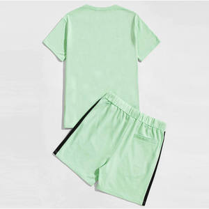 ชุดเสื้อยืดกางเกงขาสั้นออกกำลังกายฤดูร้อนแบบกำหนดเองสำหรับผู้ชาย ผ้าแห้งเร็ว ระบายอากาศได้ดี กางเกงขาสั้นลำลอง กางเกงกีฬาผู้ชาย - Product Image 6