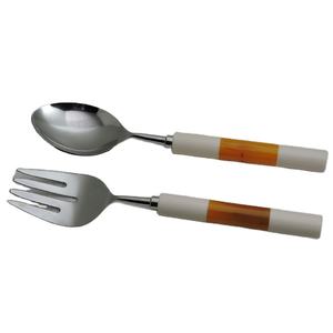 Poignée en résine faite à la main Design acier inoxydable serveur de salade couverts de cuisine accessoires de cuisine Gadgets de cuisine - Product Image 1