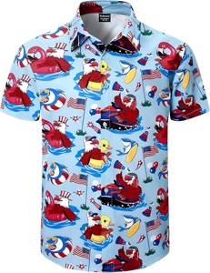 เสื้อเชิ้ตพิมพ์ลายดอกไม้ชายหาด แขนสั้น สไตล์ลำลอง สีสันสดใส สำหรับฤดูร้อน เสื้อผู้ชาย เสื้อฤดูร้อน - Product Image 6