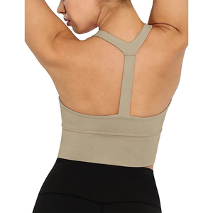 Top Deportivo Corto de Spandex Transpirable Personalizado para Mujer, Ajustado, Sin Mangas, Sexy, para Fitness y Yoga, Venta al Por Mayor - Product Image 1