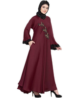 Dubai'de Eşleşen Başörtülü, Yeni İki Renkli, En Kaliteli Arap Kadınları İçin Thobe / Thawb Üstün Kaliteli Tesettür Elbisesi