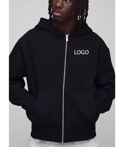 Sweat-shirt en molleton bouclette de haute qualité pour homme, couleur unie, épais, coupe oversize, avec impression en relief, manches longues, pour l'hiver et le sport - Product Image 1