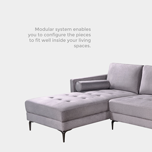 Sofá Seccional en Forma de L Goodnite ML3741 - Tapicería de Tela, Espuma de Alta Densidad, Diseño Minimalista, Duradero y Cómodo - Product Image 5