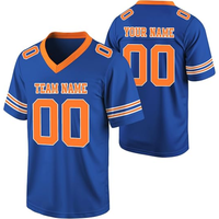 Maillot de football américain unisexe personnalisé pour homme, col en V, manches courtes, imprimé par sublimation, nom et numéro de l'équipe, respirant, coupe classique