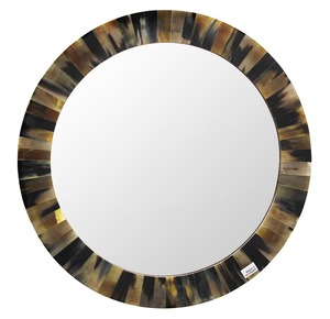Espejo de Pared Redondo con Diseño de Guijarros, Espejo Decorativo para Baño, Dormitorio, Sala de Estar, Moderno |   Elegante Soporte de Pared para el Hogar de 24 Pulgadas - Product Image 2