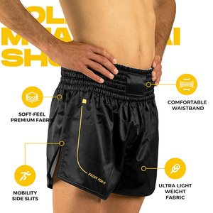 <b>Professional</b> Satin Boxing Shorts Customizable Team Logo Fight Shorts Lightweight Moisture Wicking Wear For Tournament Play - Product Image 3
