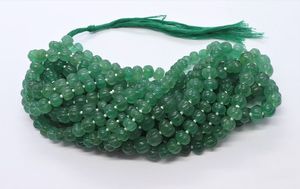 Perles de quartz fraise vert naturel sculptées en forme de pastèque, perles rondelles lisses en quartz fraise pour la fabrication de bijoux - Product Image 3