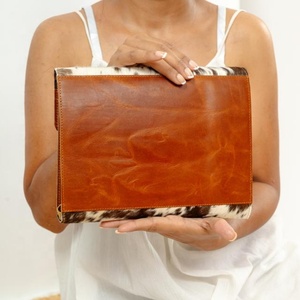 New Custom Top Quality Genuine Leather Business Planner Portfolio Cowhide File Folder A4 <b>Document</b> Folder Binder With Card <b>Holder</b> - Product Image 4