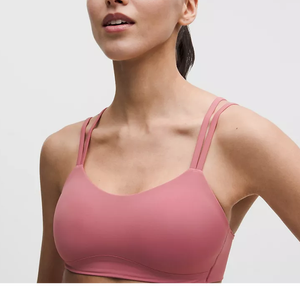 Ensemble de yoga rose sans couture pour femme, pantalon mi-taille longueur cheville, soutien-gorge de sport convertible à col rond, tenue d'entraînement 2 pièces - Product Image 4