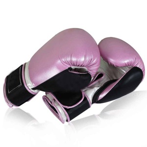 Gants de boxe en cuir blanc et rouge à lacets pour adultes, équipement d'entraînement respirant - Product Image 1