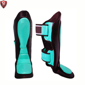 Protections de tibia de boxe SI, violet et noir, en PU, fermeture auto-agrippante, protection légère pour l'entraînement de combat MMA et Muay Thai - Product Image 5