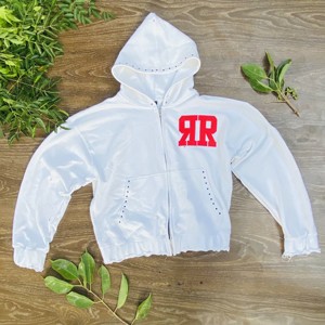 Sweat-shirts à fermeture éclair pour hommes de qualité supérieure avec broderie personnalisée en strass, vêtements décontractés pour hommes - Product Image 6