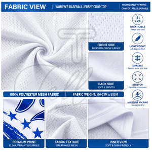 Maillots de baseball et de softball personnalisés de haute qualité pour femmes, vêtements de sport en gros avec impression par sublimation pour les équipes - Product Image 5