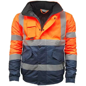 Veste de sécurité réfléchissante à haute visibilité, à capuche, en toile imperméable et respirante pour hommes, avec logo avant pour la vision nocturne - Product Image 5