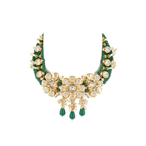 Glamoroso Conjunto de Collar de Perlas de Imitación y Kundan para Bodas y Fiestas-NS613 - Product Image 2