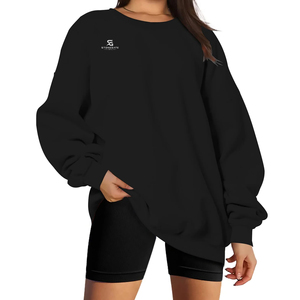 Sudadera Casual de Invierno para Mujer, Suave Felpa de Algodón, Cuello Redondo, Manga Larga, Corte Holgado, Ropa Urbana, Bordado Personalizado - Product Image 6
