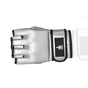 TECHTRIX Professional MMA Leather Gloves Open Palm Design EVA <b>Foam</b> <b>Padding</b> Moisture Wicking Non-Slip Adjustable Wrist Strap - Product Image 3