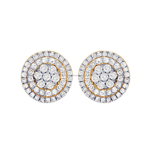 Boucles d'oreilles clous en or massif 10 carats avec diamants naturels taille brillant de 0,57 ct, 2,8 g, style minimaliste de luxe, cadeau pour femme, idéal pour les fêtes - Product Image 3