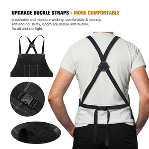 Leather Work <b>Apron</b> Handmade Breathable Comfortable Unisex Snap Closure Short Sleeve for Barman Chef Butcher Metalworker - Product Image 2