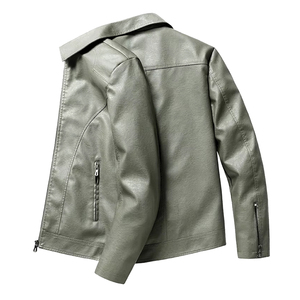 All-New Premium Quality Coated Woven Stand Collar Men's Autumn <b>Leather</b> Varsity <b>Jacket</b> Custom Plus Size Front Hooded Pockets - Product Image 6