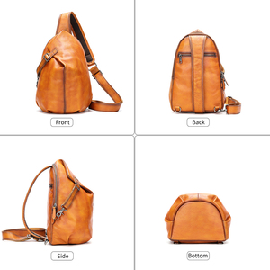 Bolso Bandolera de Cuero Vintage para Hombre, Impermeable, para Viaje, Mochila de Hombro, Bolso de Pecho de Cuero Genuino, Bolso Cruzado para Hombre - Product Image 6