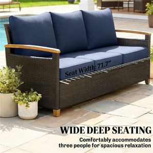 Divano Doppio da Esterno Blu Scuro per Terrazze e Giardini - Product Image 3