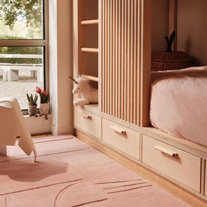 Alfombra de Lana de Nueva Zelanda Hecha a Mano, Diseño Geométrico Texturizado en Tono Marfil, Alfombra Suave de Pelo Medio para Sala de Estar - Product Image 6