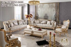 Ensemble de canapé incurvé classique pour salon Ensemble de canapé sculpté à la feuille de Style baroque pour Villa Ensemble de salon sculpté à la main au design exotique - Product Image 3