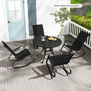 Set di 2 Sedie a Dondolo da Giardino con Schienale e Seduta Ergonomici in Tessuto - Product Image 5