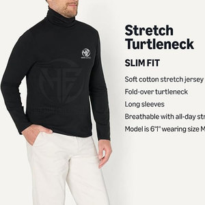 Trendy Simple Casual Top Turtle Neck <b>Shirt</b> Soft <b>Stretch</b> Fabric Raised Neck Long Sleeve Design <b>Men</b> Turtle Neck <b>Shirt</b> - Product Image 5