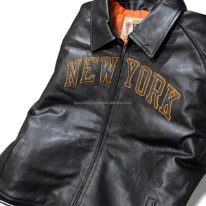 Veste en cuir véritable pour homme, à capuche, KITH x Avirex New York Knicks, édition limitée, style streetwear pour les amateurs de baseball - Product Image 5