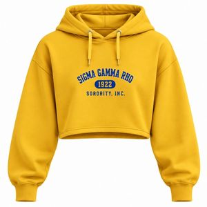 Sudadera con capucha corta para mujer SGRho, diseño gráfico Gold Sigma Gamma Rho 1922, sudadera informal con capucha para hermandad griega - Product Image 1