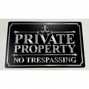 CIFbuy Panneau de signalisation extérieur réfléchissant en métal, résistant aux intempéries, 12x8 pouces, Avertissement de propriété privée, Interdiction d'entrée, pour TikTok et Temu - Product Image 1